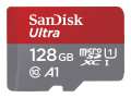 Paměťová karta microSDXC SanDisk Ultra - 128 GB, SD adaptér, A1, UHS-I U1, Class10, červeno-šedá