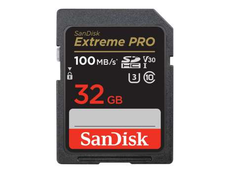 Paměťová karta SDHC SanDisk Extreme Pro - 32 GB, Video Class V30, UHS-I U3, Class10, černá