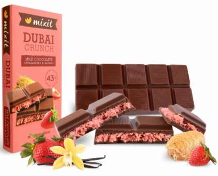 Dubajská čokoláda Mixit s jahodovou náplní
