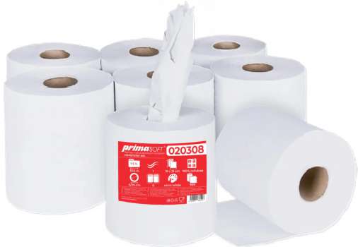 Papírové ručníky v roli Prima Soft Stepbystep - 1vrstvé, 300m, 6 rolí