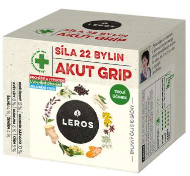 Bylinný čaj Leros - Síla 22 bylin, Akut Grip, 10x 2,5 g