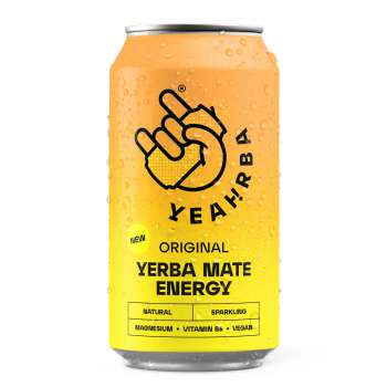 Vitamínová voda Yeahrba Mate - Original, perlivá, plech, 24 x 0,33 l
