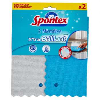 Mikroutěrka Spontex Microfibre X´tra Brilliant - 29 x 29 cm, 2 ks