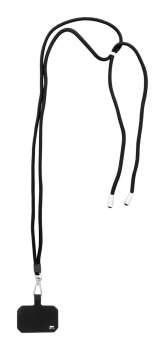 RPET lanyard na mobil, černý
