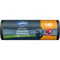 Pytle na odpad Swirl PROFI – zatahovací, 240 l, 36 mic, 5 ks, černé