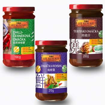 Trio omáček LKK – chilli-česnek, Teriyaki, Hoisin