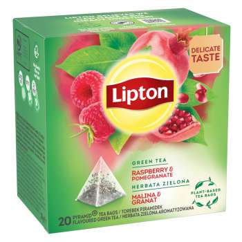 Zelený čaj Lipton Raspberry & Pomegran - pyramidy, 20x 1,4 g