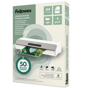 Laminovací folie Fellowes A4 - 50% recykl, lesklé,100 ks