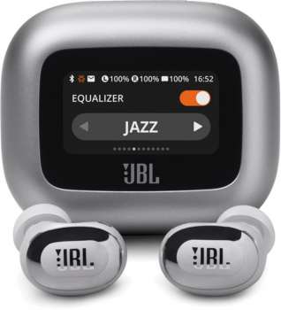 Bezdrátová sluchátka JBL Live Buds 3 – ANC, TWS, odolnost IP55, výdrž 40 h, stříbrná