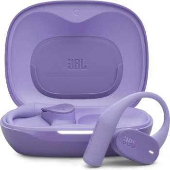 Bezdrátová sportovní sluchátka JBL Sense Lite – open-ear, TWS, odolnost IP54, výdrž 32 h, fialová