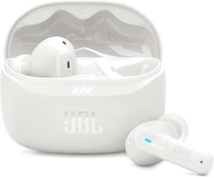 Bezdrátová sluchátka JBL Tune Beam 2 – ANC, TWS, odolnost IP54, výdrž 48 h, bílá