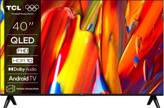 QLED Smart televize TCL 40V5C – úhlopříčka 101 cm, rozlišení Full HD, Dolby Audio, černá