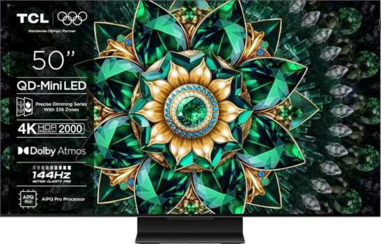 QD-MiniLED Smart televize TCL 50Q7C – úhlopříčka 127 cm, rozlišení 4K Ultra HD, Dolby Atmos, černá