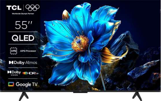 QLED Smart televize TCL 55P7K – úhlopříčka 139 cm, rozlišení 4K UHD, Dolby Atmos, černá