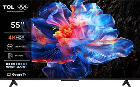 LED Smart televize TCL 55V6C – úhlopříčka 139 cm, rozlišení 4K UHD, Dolby Vision, Dolby Atmos, černá