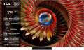 QD-MiniLED Smart televize TCL 75C8K – úhlopříčka 189 cm, rozlišení 4K UHD, Dolby Vision, černá