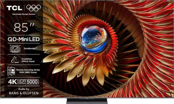 QD-MiniLED Smart televize TCL 85C8K – úhlopříčka 215 cm, rozlišení 4K UHD, Dolby Vision, černá