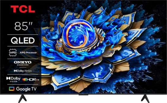 QLED Smart televize TCL 85T69C – úhlopříčka 215 cm, rozlišení 4K UHD, Dolby Atmos, černá
