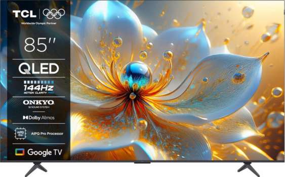 QLED Smart televize TCL 85T8C – úhlopříčka 214 cm, rozlišení 4K, Dolby Vision, Dolby Atmos, černá