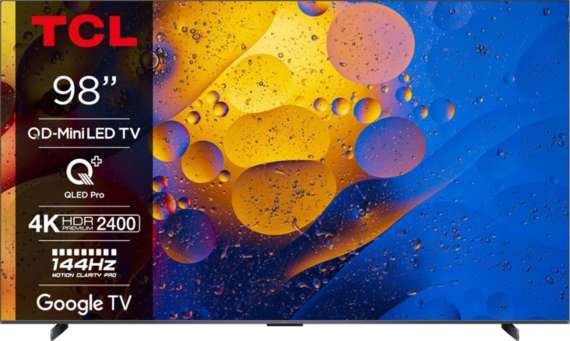 QD-MiniLED Smart televize TCL 98C765 – úhlopříčka 249 cm, rozlišení 4K, Dolby Vision IQ, černá