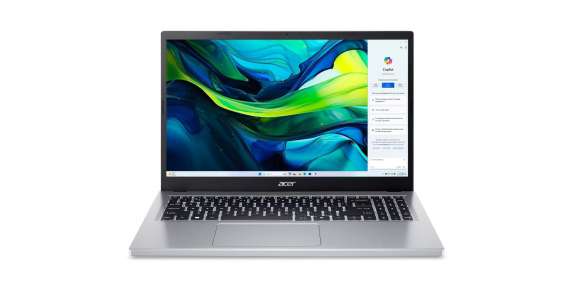 Notebook Acer Aspire Go 15 AG15-32P-3249 – 15,6", 16 GB RAM, SSD 512 GB, Core 3, Win 11, stříbrný