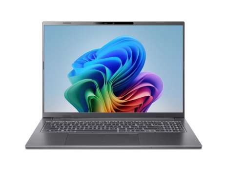 Notebook Acer Aspire 16 AI A16-11M-X18U – 16", 16 GB RAM, SSD 512 GB, Snapdragon X, Win 11, šedý