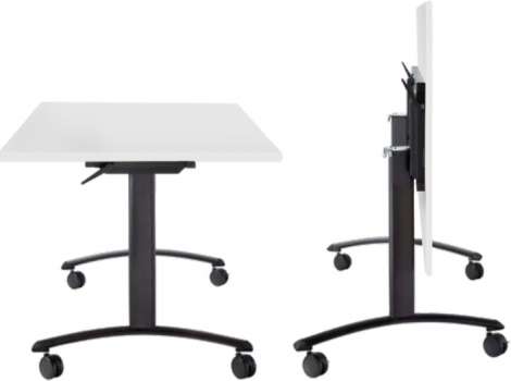 Mobilní sklopný stůl Classic - 150 x 80 cm, bílý/černý