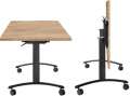 Mobilní sklopný stůl Classic - 180 x 80 cm, dub/černý