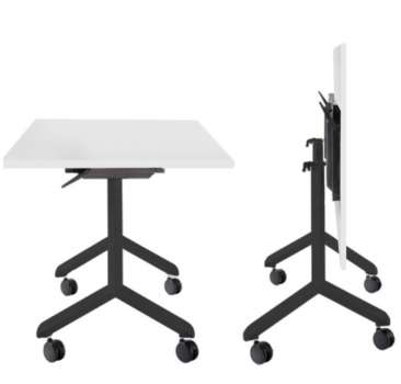 Mobilní sklopný stůl PRO - 150 x 80 cm, bílý/černý