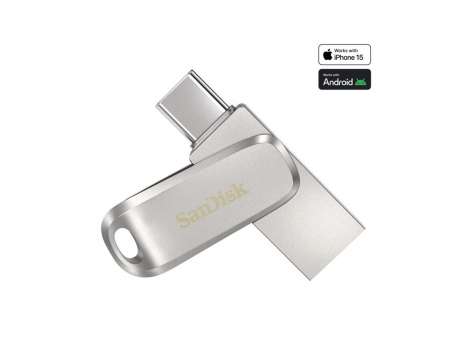 USB flash drive SanDisk Ultra Dual Drive Luxe - 32 GB, USB 3.1 Gen 1 / USB-C, stříbrný