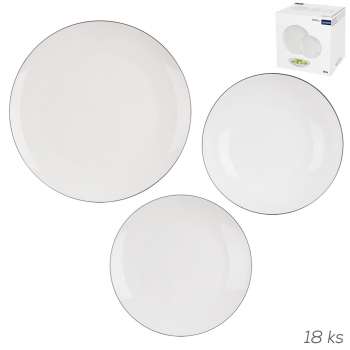 Jídelní sada Decora - porcelánová, kulatá, 18 ks