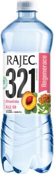 Ochucená voda Rajec 321 - broskev, meduňka, jemně perlivá, 8x 0,75 l