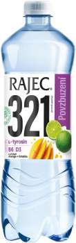 Ochucená voda Rajec 321 - mango, limetka, jemně perlivá, 8x 0,75 l