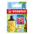 Zvýrazňovač STABILO BOSS MINI ANIMAL VIBES - sada 3 barev