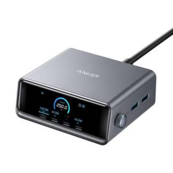 Dokovací stanice Anker Prime – 250 W, 4× USB-C, 2× USB-A, stříbrná