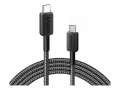Nabíjecí a datový kabel Anker 322 – USB-C/USB-C, 1,8 m, 60 W, černý