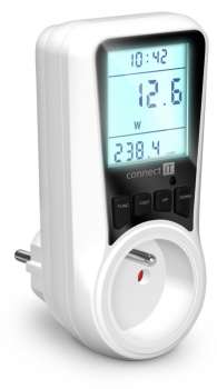 Měřič spotřeby elektrické energie Connect IT PowerMeter Pro – bílý