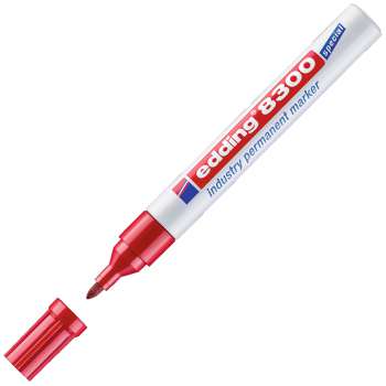 Permanentní popisovač Edding 8300 - průmyslový, kulatý hrot, červený
