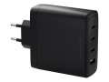 Síťový nabíjecí adaptér dbramante1928 re-charge – 140 W, 3× USB-C, 1× USB-A, černý