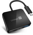 Externí USB-C hub Connect IT – 3v1 (USB-C, USB-A, HDMI), černý