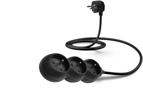 Prodlužovací kabel Connect IT 3 PowerRex – 230 V, 3 zásuvky, 1,5 m, bez vypínače, černý