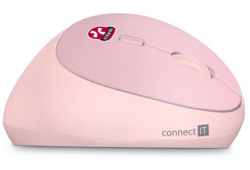 Ergonomická bezdrátová vertikální myš CONNECT IT ForLadies FOR HEALTH - velikost pro ženy, růžová