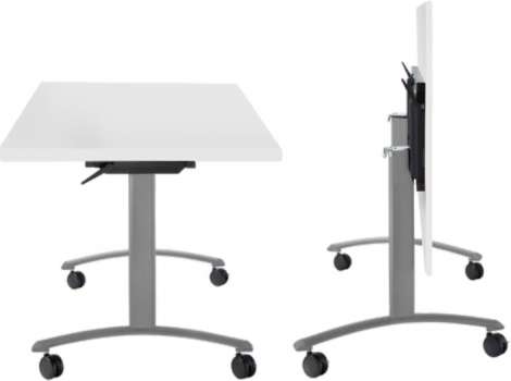 Mobilní sklopný stůl Classic - 180 x 80 cm, bílý/chrom
