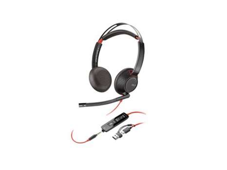 Náhlavní souprava HP Poly Blackwire 5220 – USB-C, 3,5 mm jack, stereo, černá