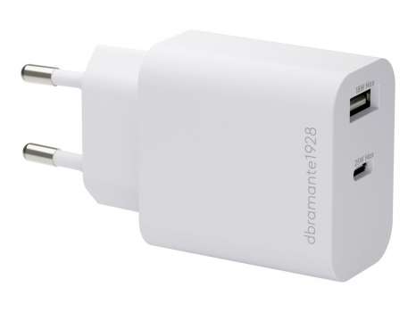 Síťový nabíjecí adaptér dbramante1928 Re-charge – 25 W, USB-C, USB, bílý