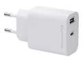Síťový nabíjecí adaptér dbramante1928 Re-charge – 25 W, USB-C, USB, bílý