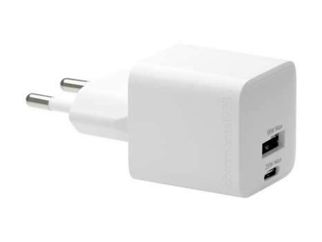 Síťový nabíjecí adaptér dbramante1928 Re-charge – 25 W, 2 výstupy (USB-C, USB), bílý