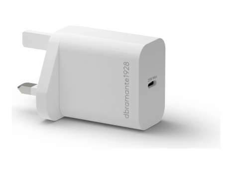 Síťový nabíjecí adaptér dbramante1928 Re-charge – 25 W, 3 A, USB-C, UK zástrčka, bílý