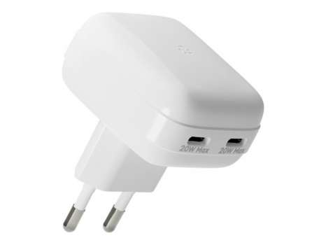 Síťový nabíjecí adaptér dbramante1928 re-charge Pro – plochý, 20 W, 2× USB-C, bílý