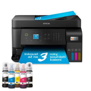 Inkoustová tanková multifunkční tiskárna Epson EcoTank L5590 – A4, barevný tisk, černá